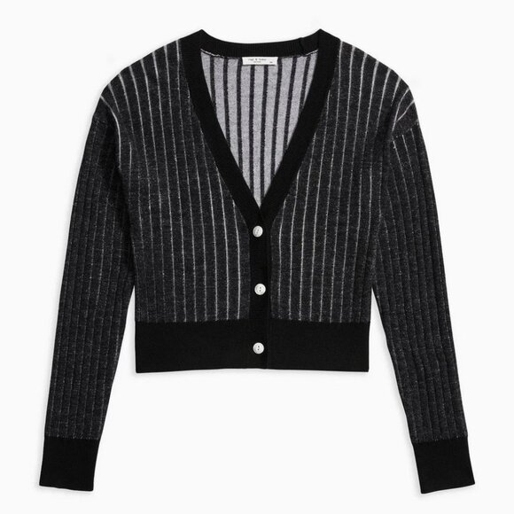 NWT Rag & Bone Women's Dallyce Cropped Stripe Cardigan - Salute SZ XS - Picture 1 of 9
